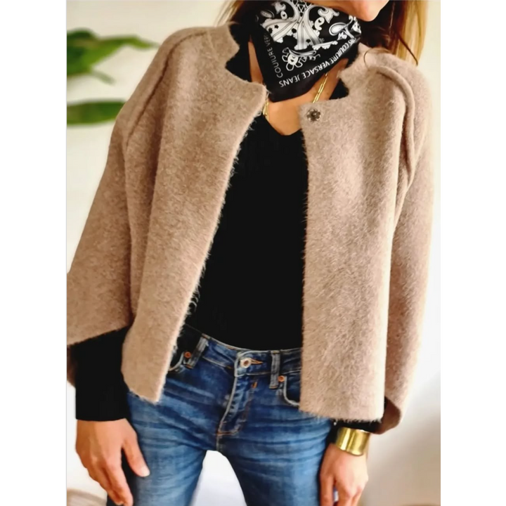 Audrey | Round-Neck Collarless Coat
