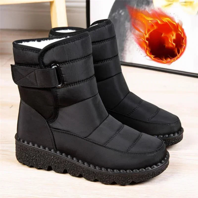 Joy | Quilted Waterproof Buckle-Strap Snow Boots