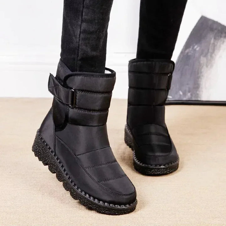 Joy | Quilted Waterproof Buckle-Strap Snow Boots