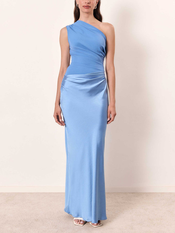 Anita | One-Shoulder Pleated Maxi Wedding Guest Dress