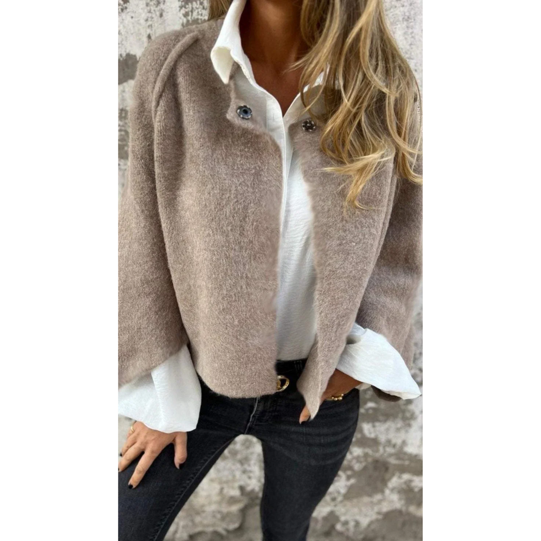 Audrey | Round-Neck Collarless Coat