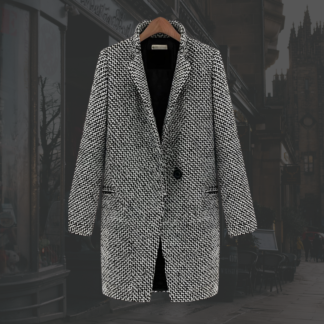 Vivienne | Single-Button Deep-V Long Winter Coat