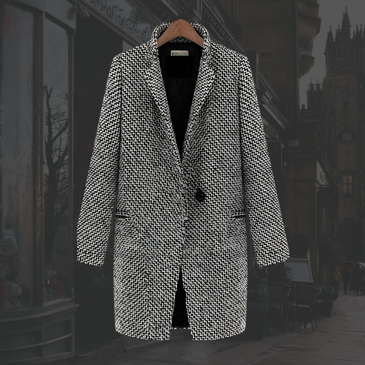 Vivienne | Single-Button Deep-V Long Winter Coat