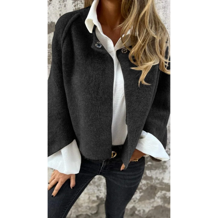 Audrey | Round-Neck Collarless Coat