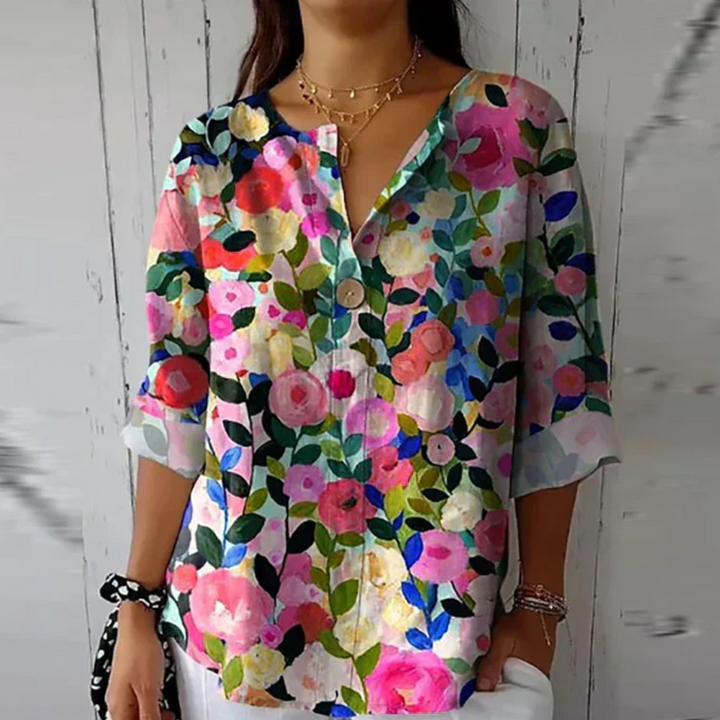 Arlene | Lightweight Breathable Floral Blouse