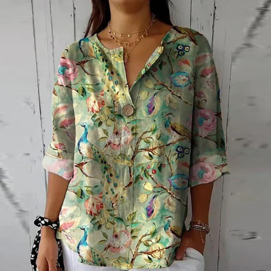 Arlene | Lightweight Breathable Floral Blouse