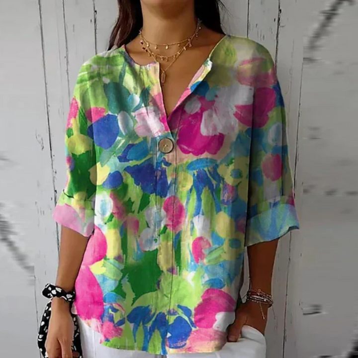 Arlene | Lightweight Breathable Floral Blouse