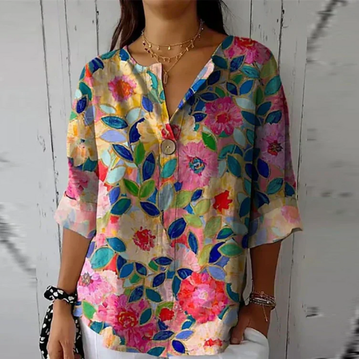 Arlene | Lightweight Breathable Floral Blouse