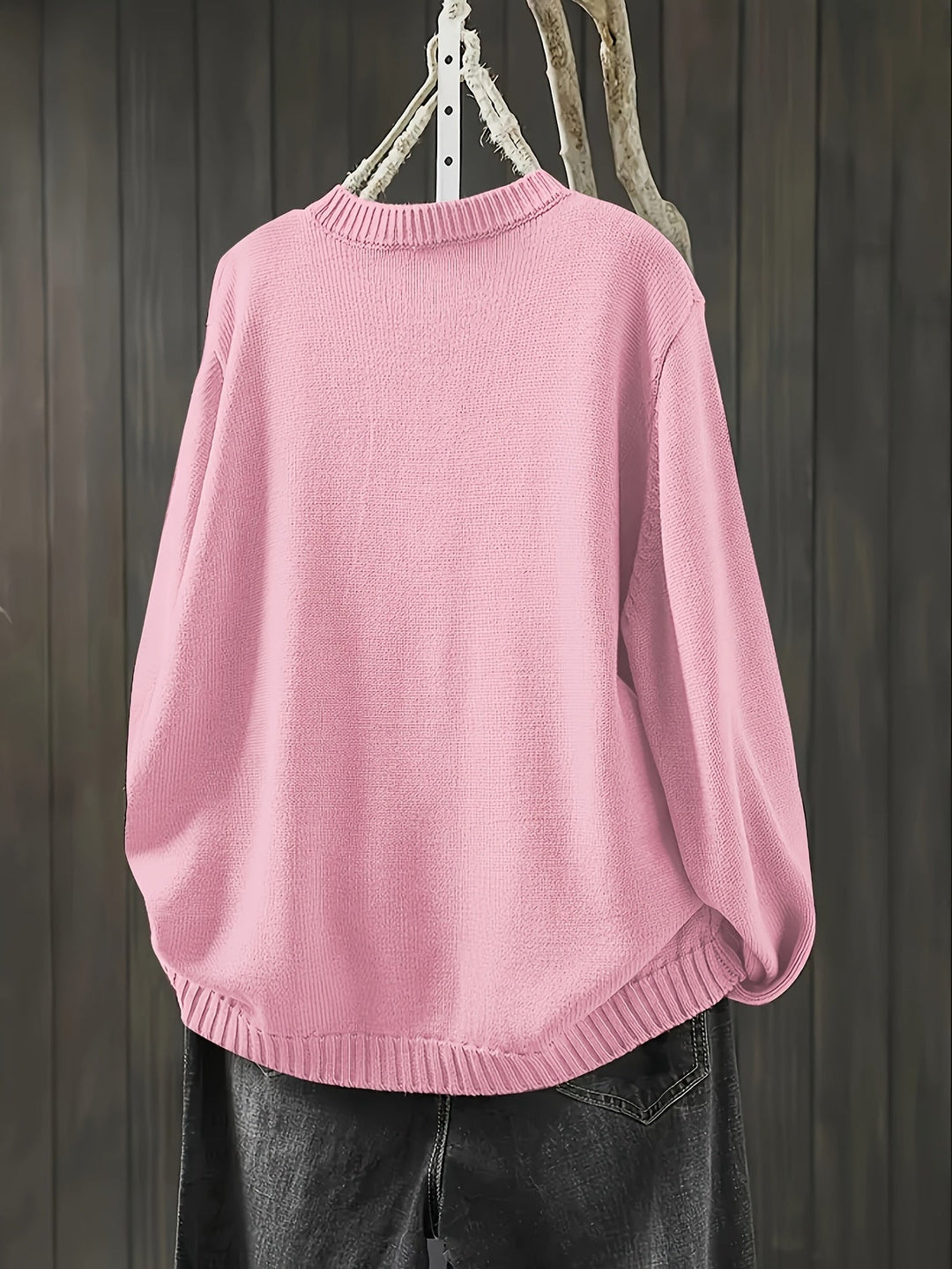 Gretchen | Decorative-Button Relaxed One-Size Cardigan