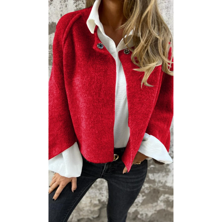 Audrey | Round-Neck Collarless Coat