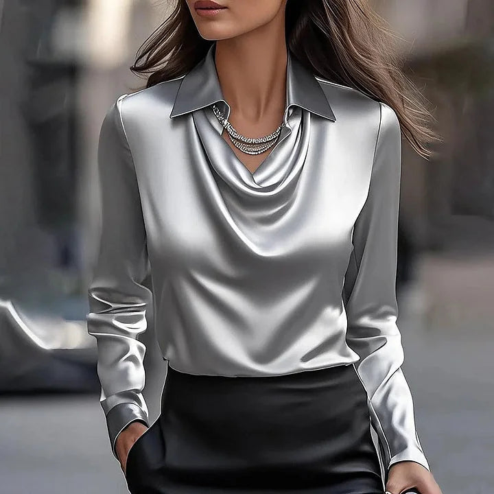 Shannon | Shimmer V-Neck Evening Blouse