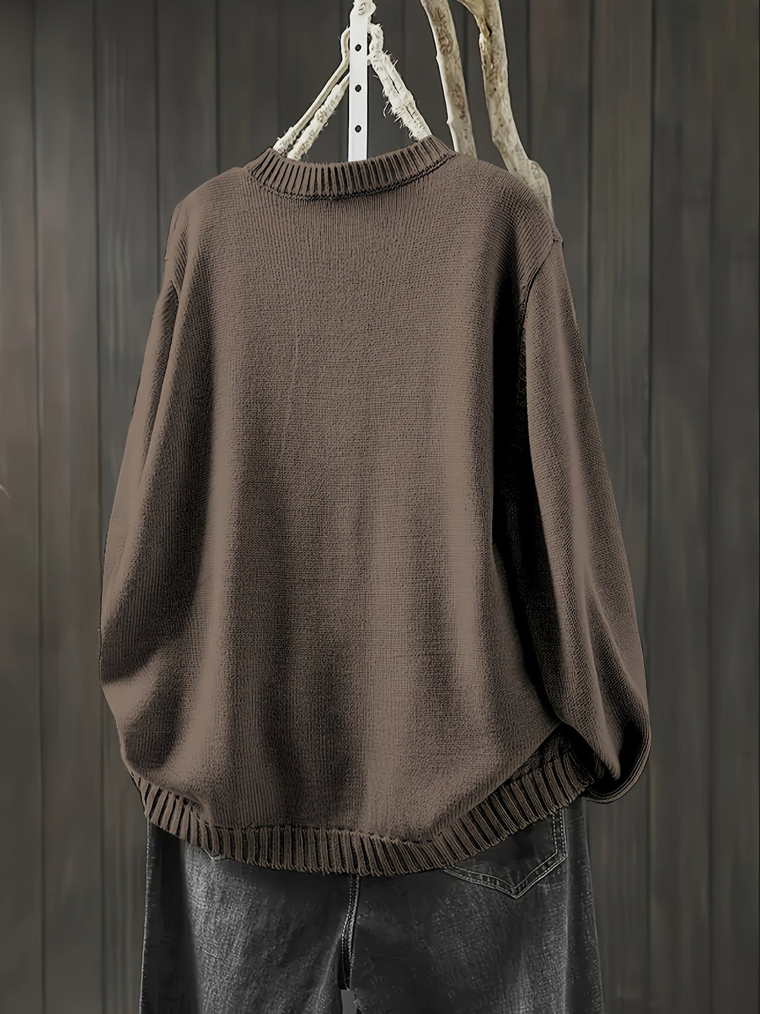 Gretchen | Decorative-Button Relaxed One-Size Cardigan