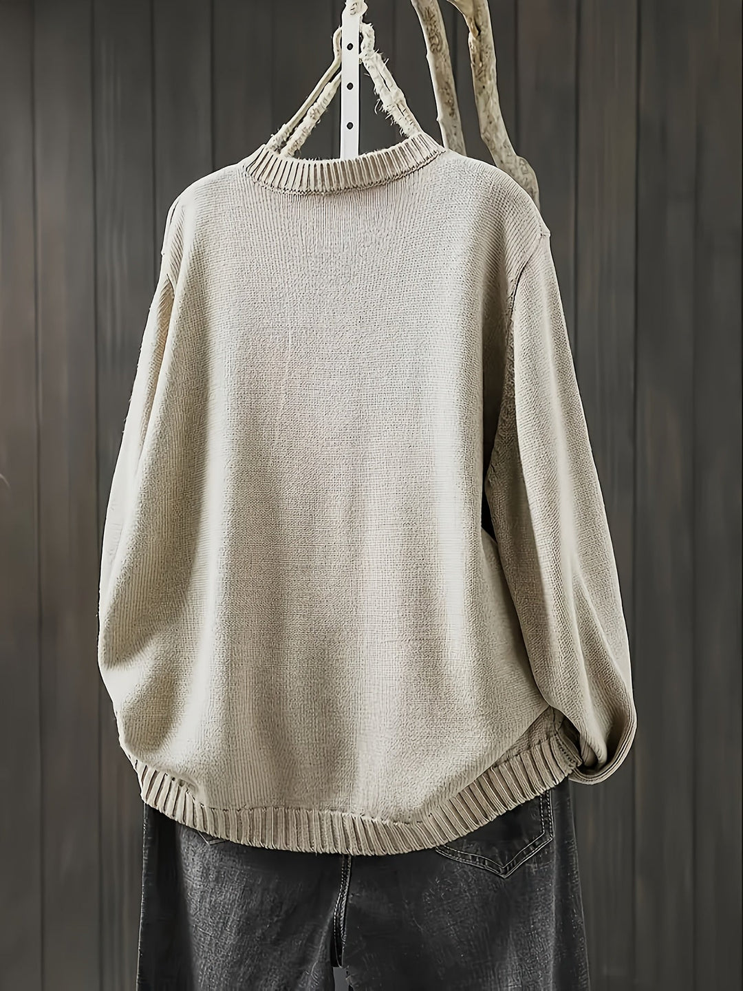 Gretchen | Decorative-Button Relaxed One-Size Cardigan