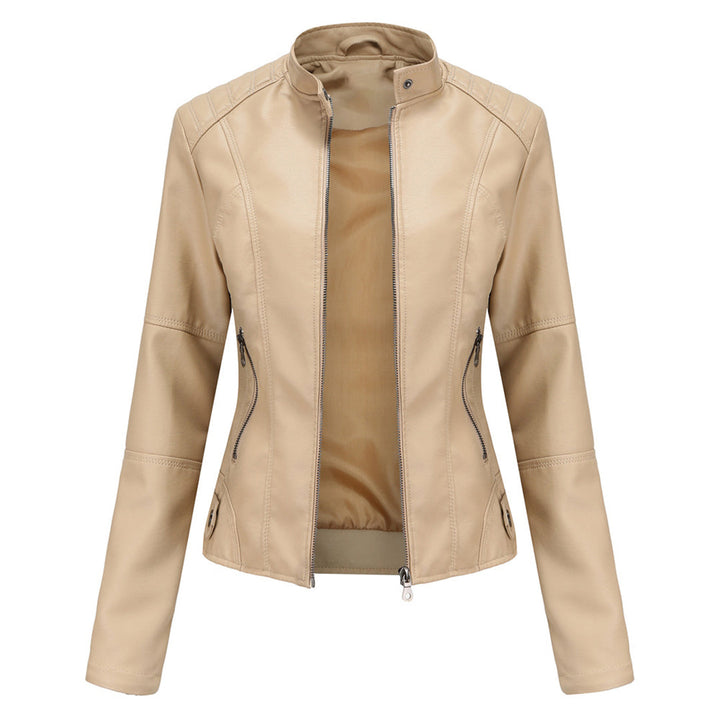 Jade | Asymmetric-Zip Leather-Look Biker Jacket
