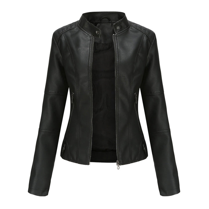 Jade | Asymmetric-Zip Leather-Look Biker Jacket