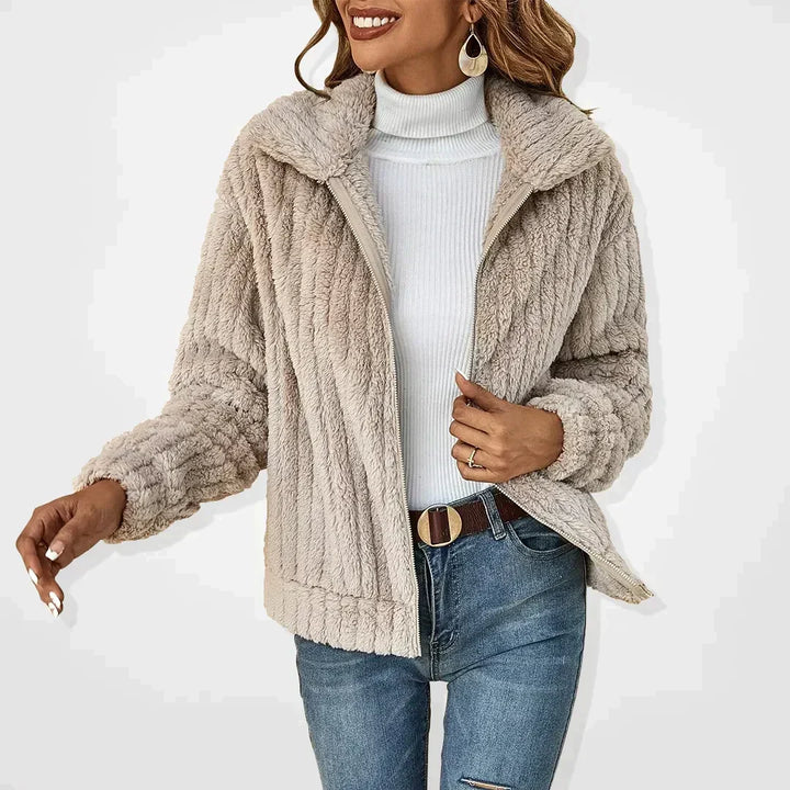 Isabel | Wide-Collar Fuzzy Cardigan for Fall