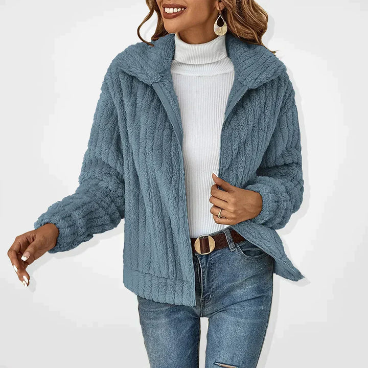 Isabel | Wide-Collar Fuzzy Cardigan for Fall