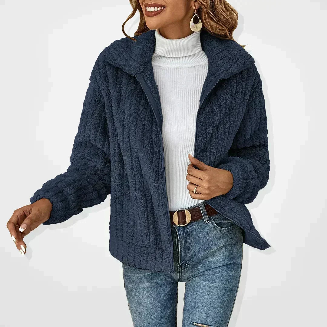 Isabel | Wide-Collar Fuzzy Cardigan for Fall