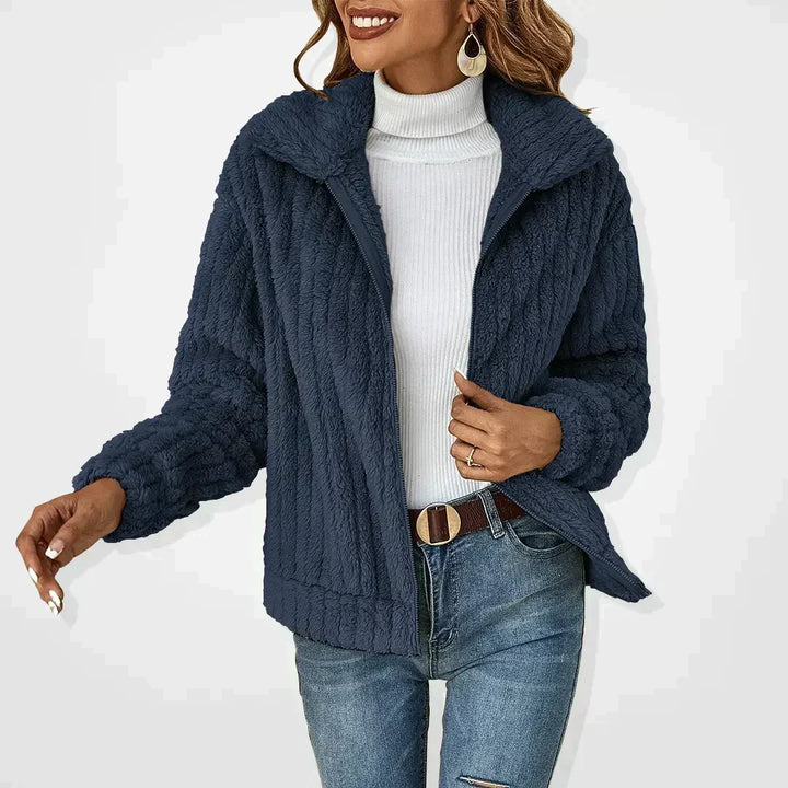 Isabel | Wide-Collar Fuzzy Cardigan for Fall