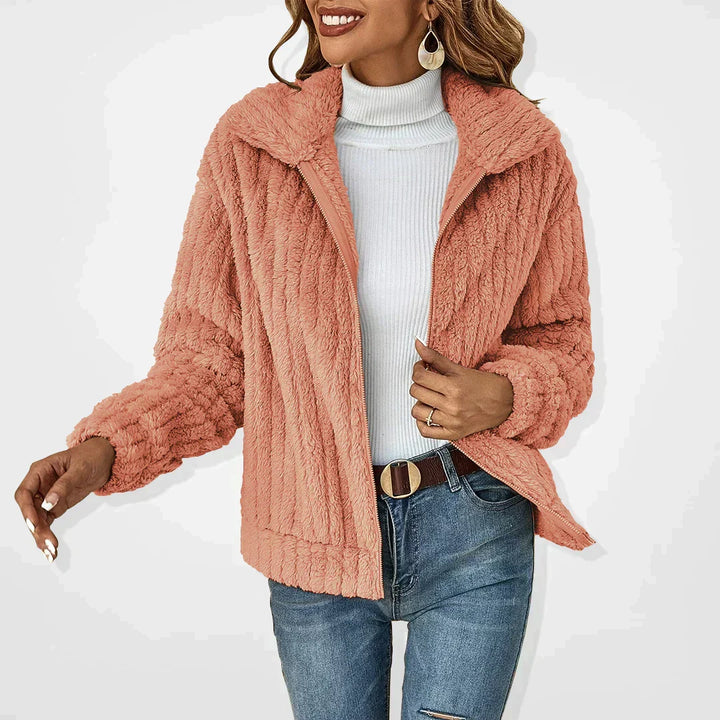 Isabel | Wide-Collar Fuzzy Cardigan for Fall
