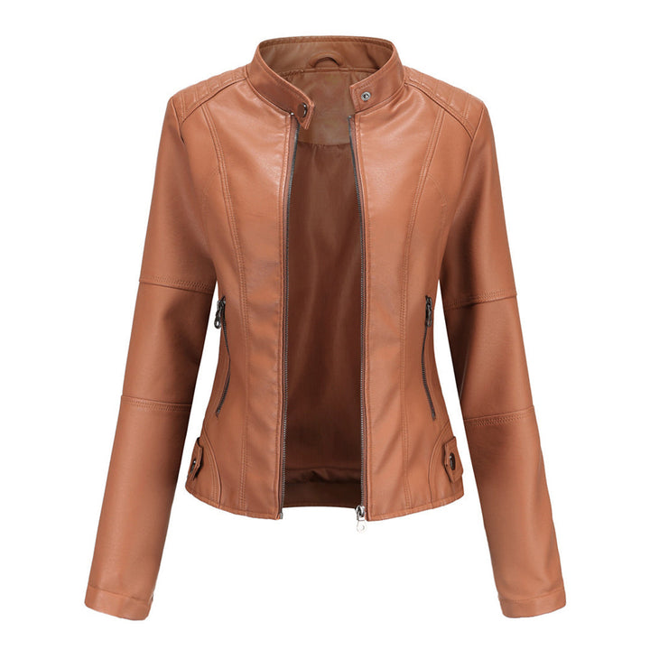 Jade | Asymmetric-Zip Leather-Look Biker Jacket