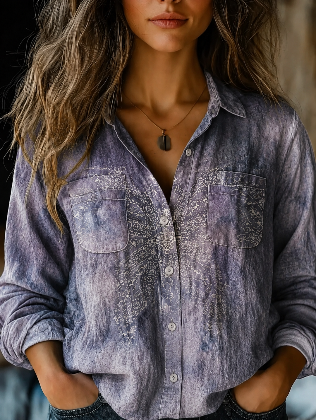 Autumn | Vintage Tapestry Floral Button-Down Shirt