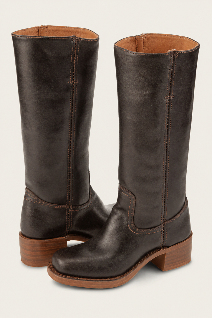 Vivian | Stacked-Heel Knee-High Western Boots for Fall