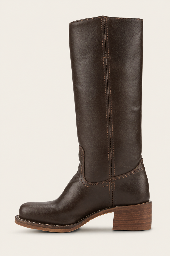 Vivian | Stacked-Heel Knee-High Western Boots for Fall