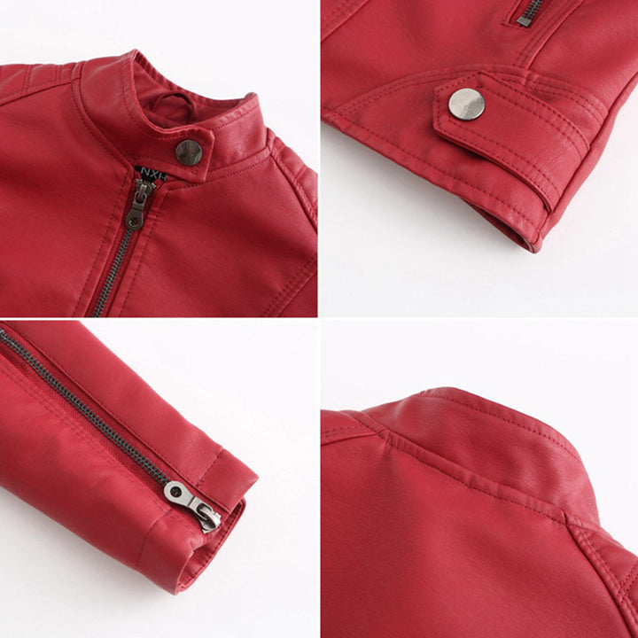 Jade | Asymmetric-Zip Leather-Look Biker Jacket