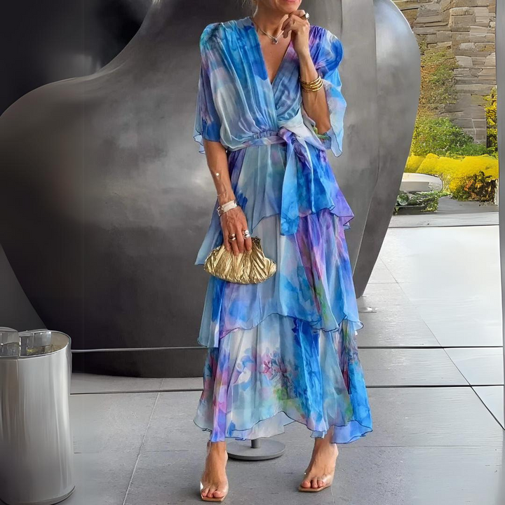 Claudia | Draped Tailored-Bodice Cocktail Dress
