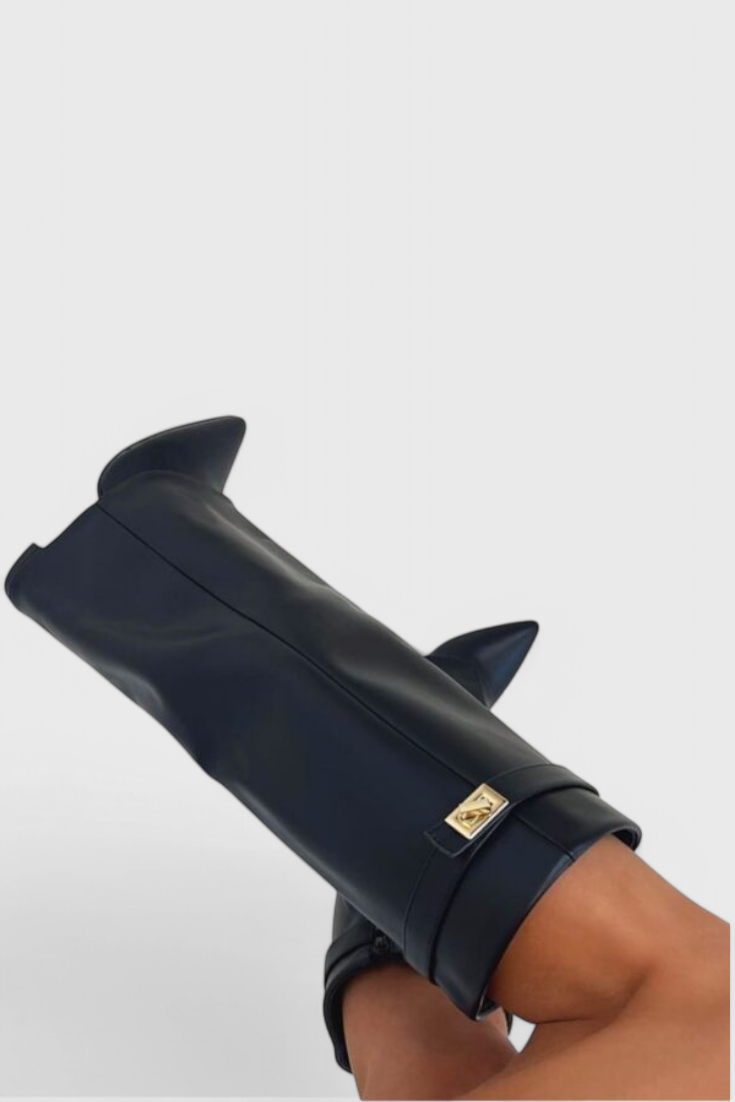 Riley | Pointed-Toe Knee-High Fold-Over Boots
