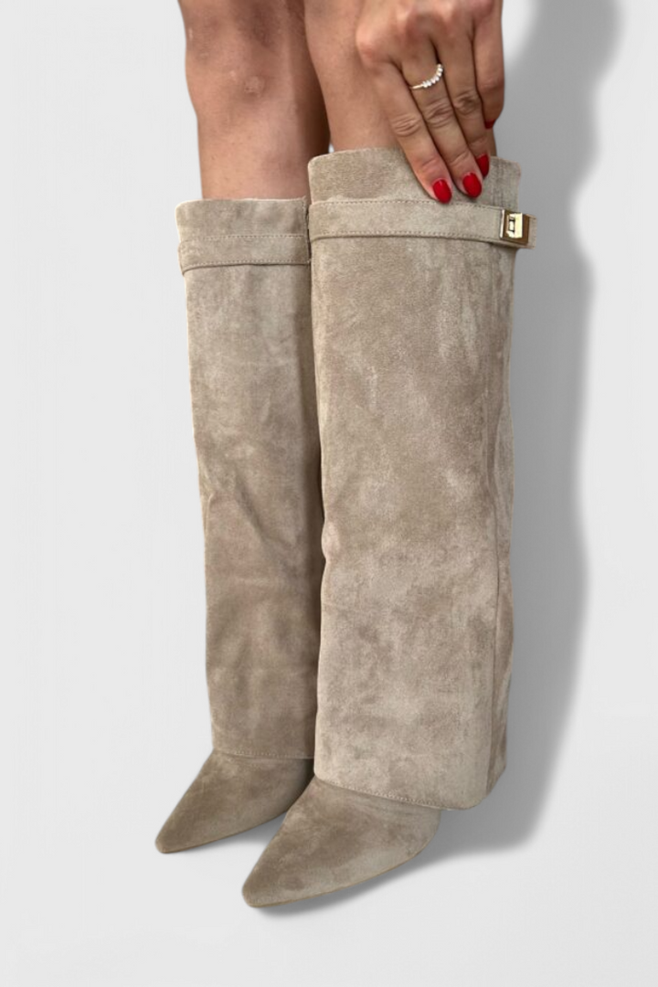 Riley | Pointed-Toe Knee-High Fold-Over Boots