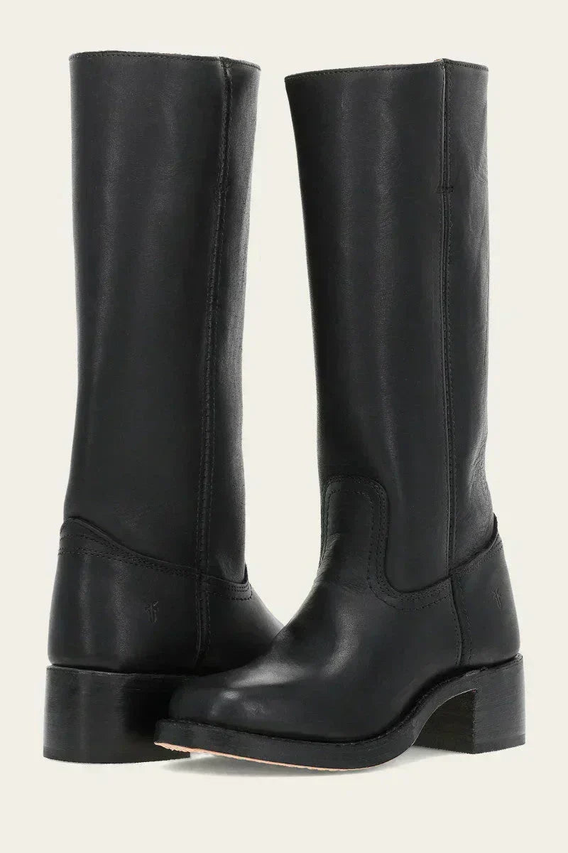 Vivian | Stacked-Heel Knee-High Western Boots for Fall