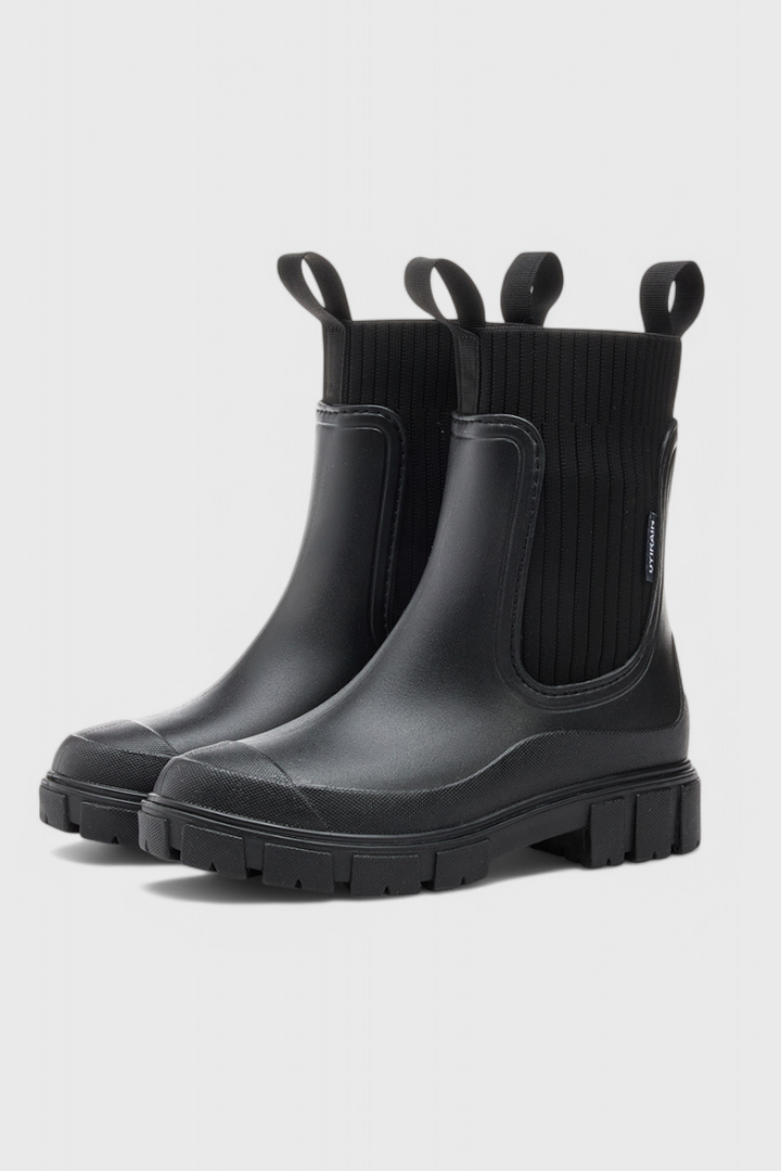 Mallory | Waterproof Knit-Collar Chelsea Rain Boots