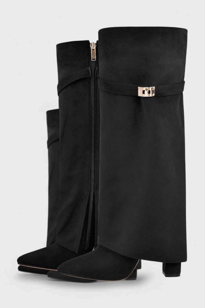 Riley | Pointed-Toe Knee-High Fold-Over Boots