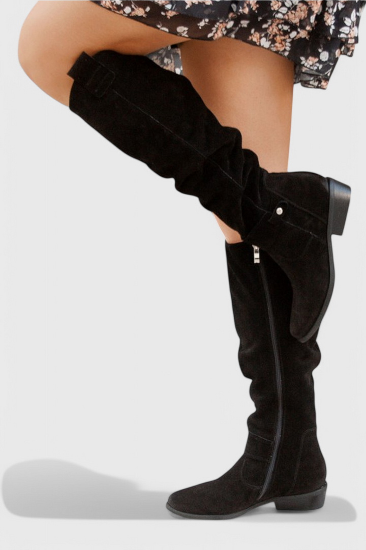 Celine | Slouchy Knee-High Wide-Calf Boots
