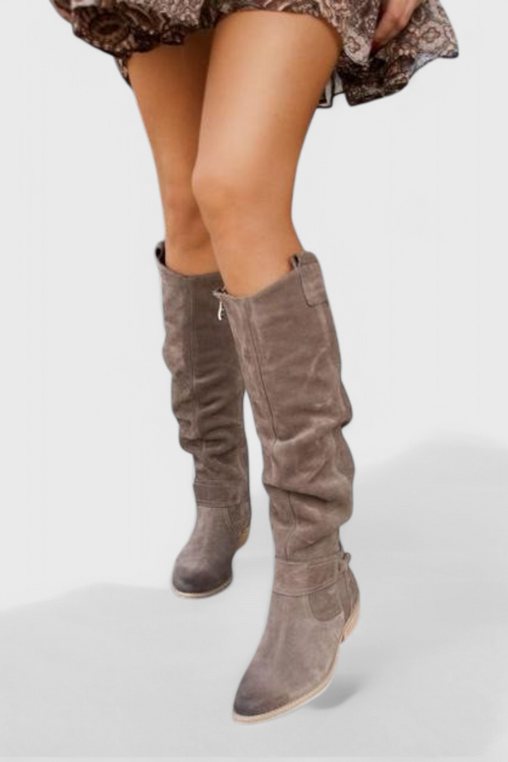 Celine | Slouchy Knee-High Wide-Calf Boots