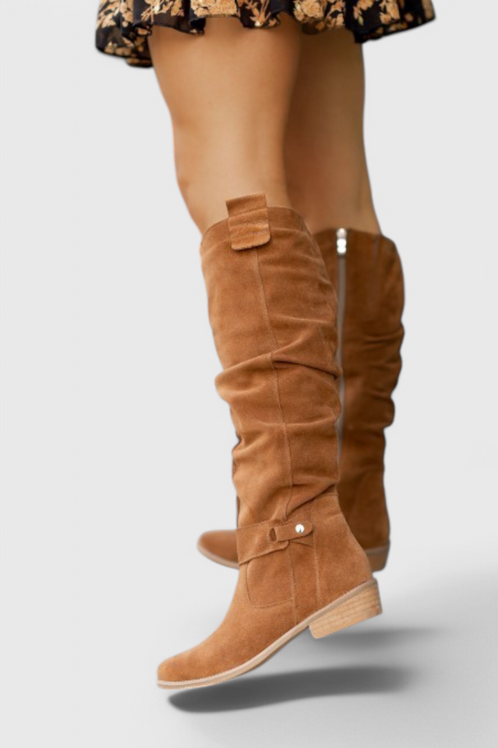 Celine | Slouchy Knee-High Wide-Calf Boots