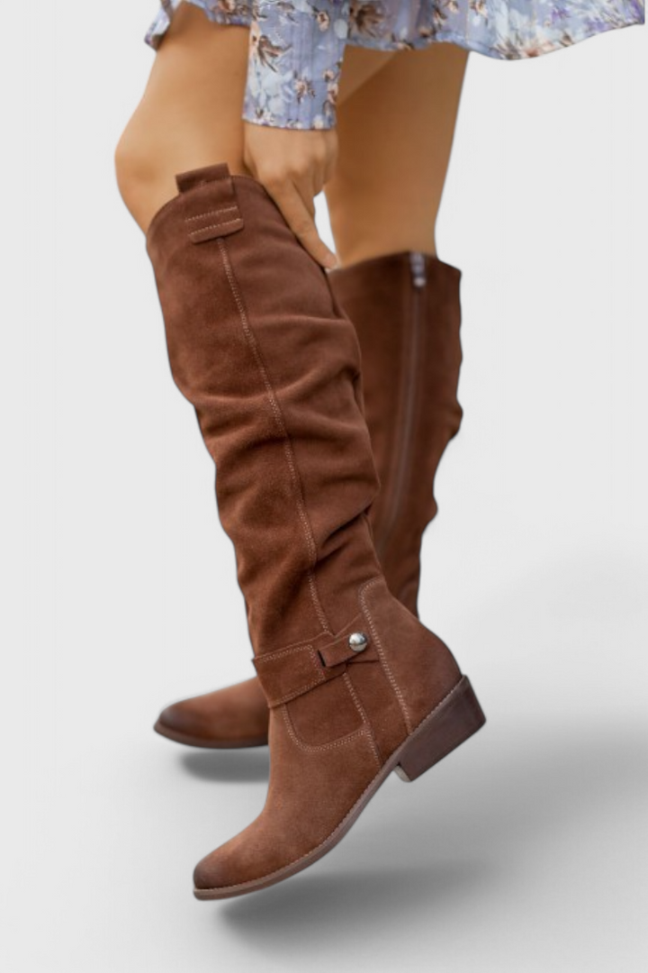 Celine | Slouchy Knee-High Wide-Calf Boots