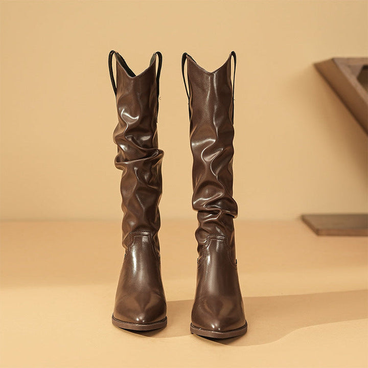 Amber | Pointed-Toe Western Slouch Boots