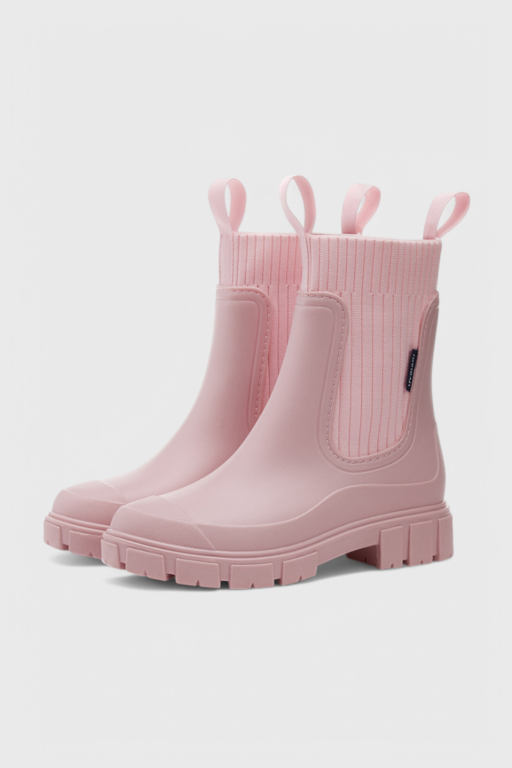 Mallory | Waterproof Knit-Collar Chelsea Rain Boots