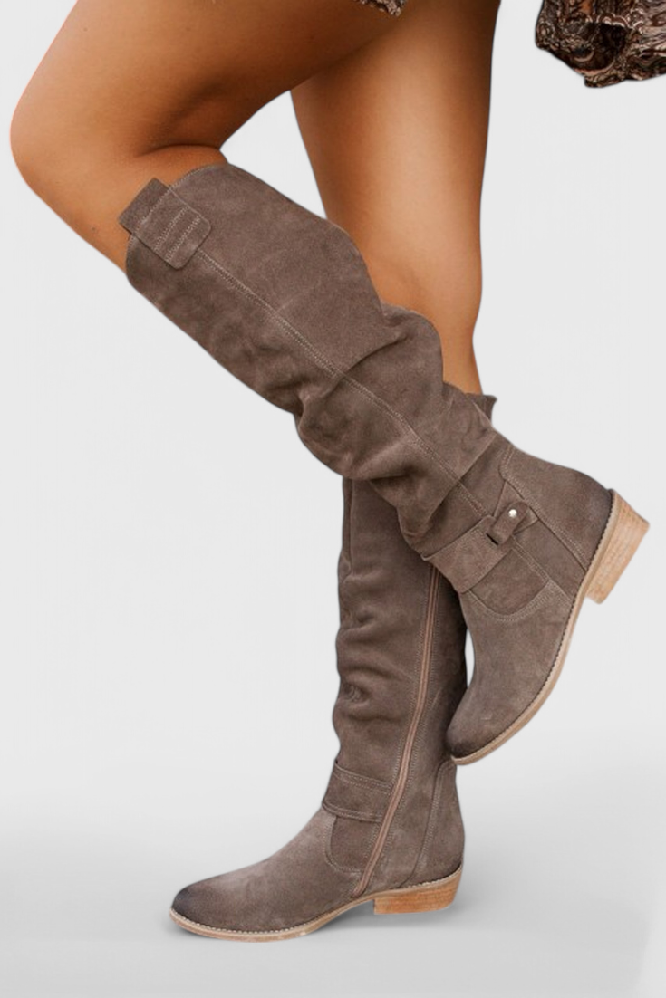 Celine | Slouchy Knee-High Wide-Calf Boots