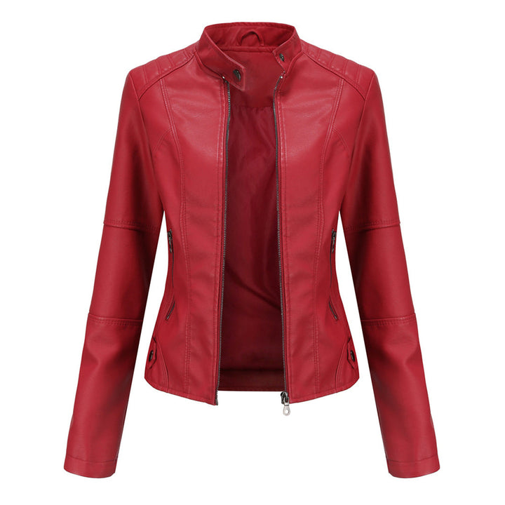 Jade | Asymmetric-Zip Leather-Look Biker Jacket