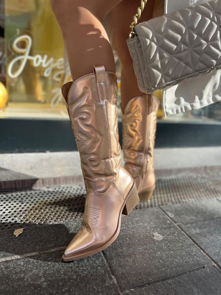 Gracie | Metallic Western Cowboy Boots
