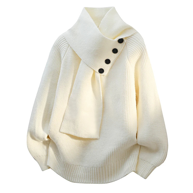 Margaret | Draped Scarf-Style Cowl-Neck Sweater