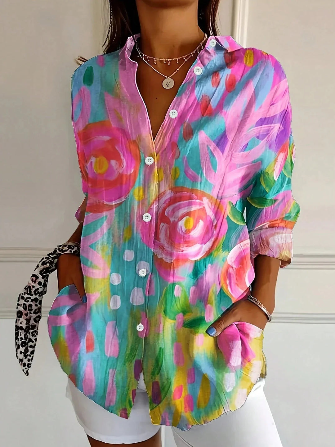Terri | Relaxed-Fit Abstract Printed Blouse