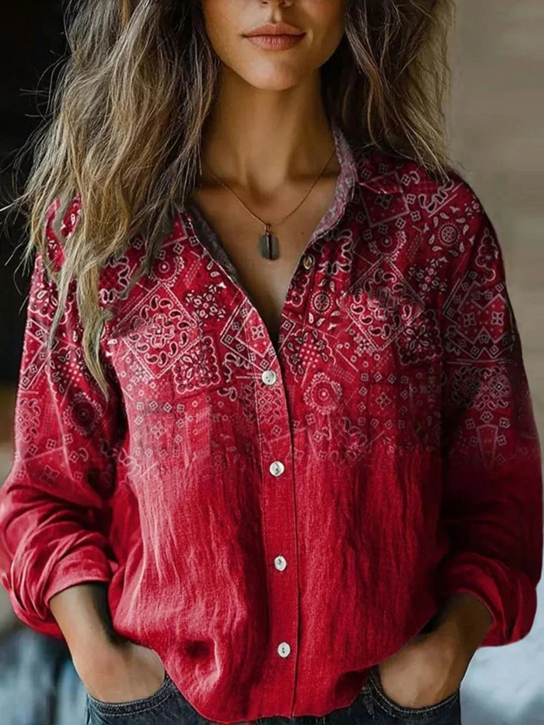 Autumn | Vintage Tapestry Floral Button-Down Shirt