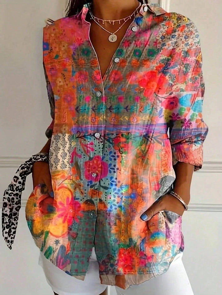 Terri | Relaxed-Fit Abstract Printed Blouse