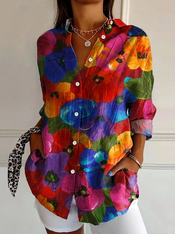 Terri | Relaxed-Fit Abstract Printed Blouse