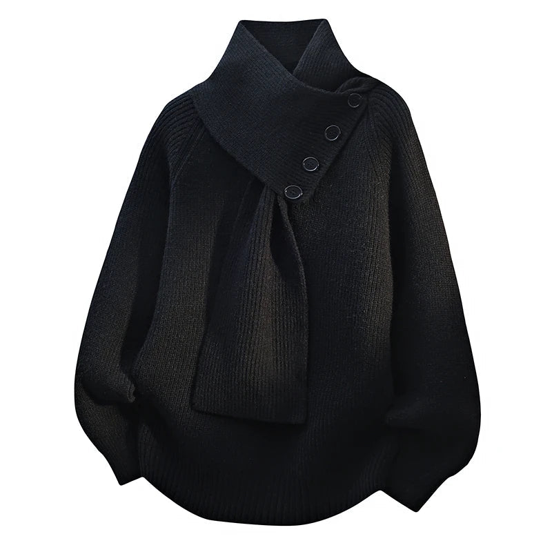 Margaret | Draped Scarf-Style Cowl-Neck Sweater
